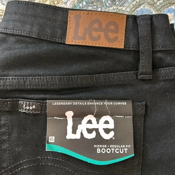 Lee deep black reg fit boot cut mid rise jeans 12L TALL NWT - Picture 4 of 11